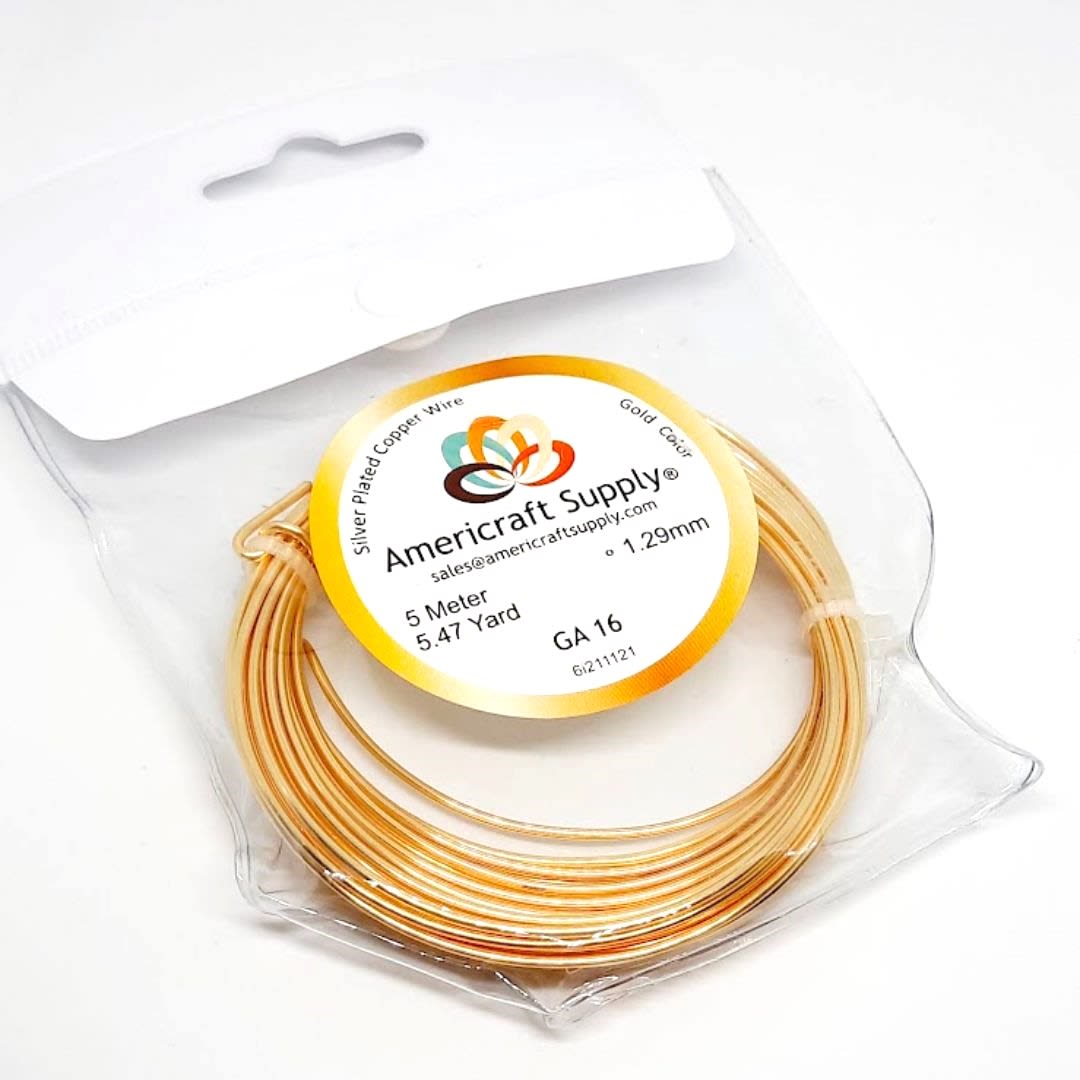 Alambre calibre 16 dorado Americraft Supply