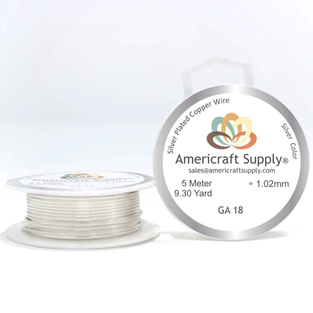 Alambre calibre 18 plateado Americraft Supply