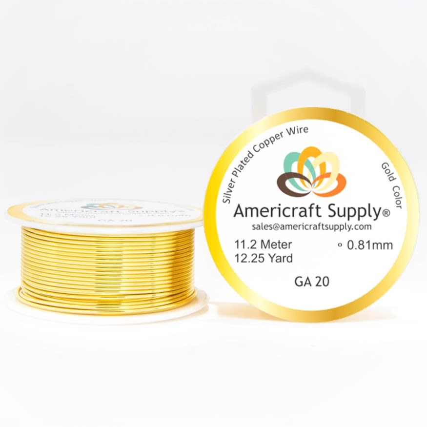 Alambre calibre 20 dorado Americraft Supply