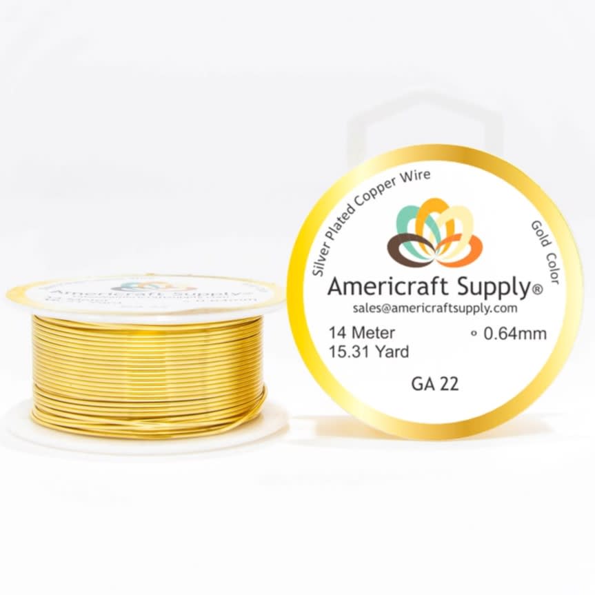 Alambre calibre 22 dorado Americraft Supply