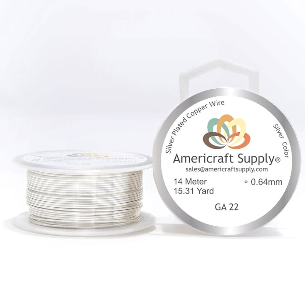 Alambre calibre 22 plateado Americraft Supply