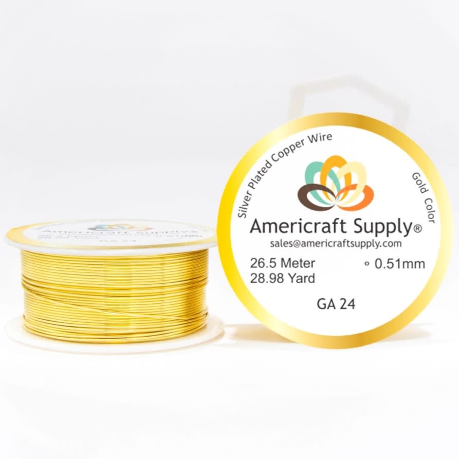 Alambre calibre 24 dorado Americraft Supply