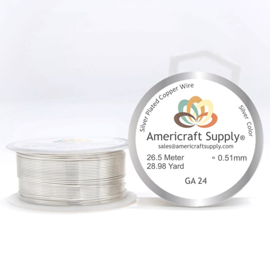 Alambre calibre 24 plateado Americraft Supply