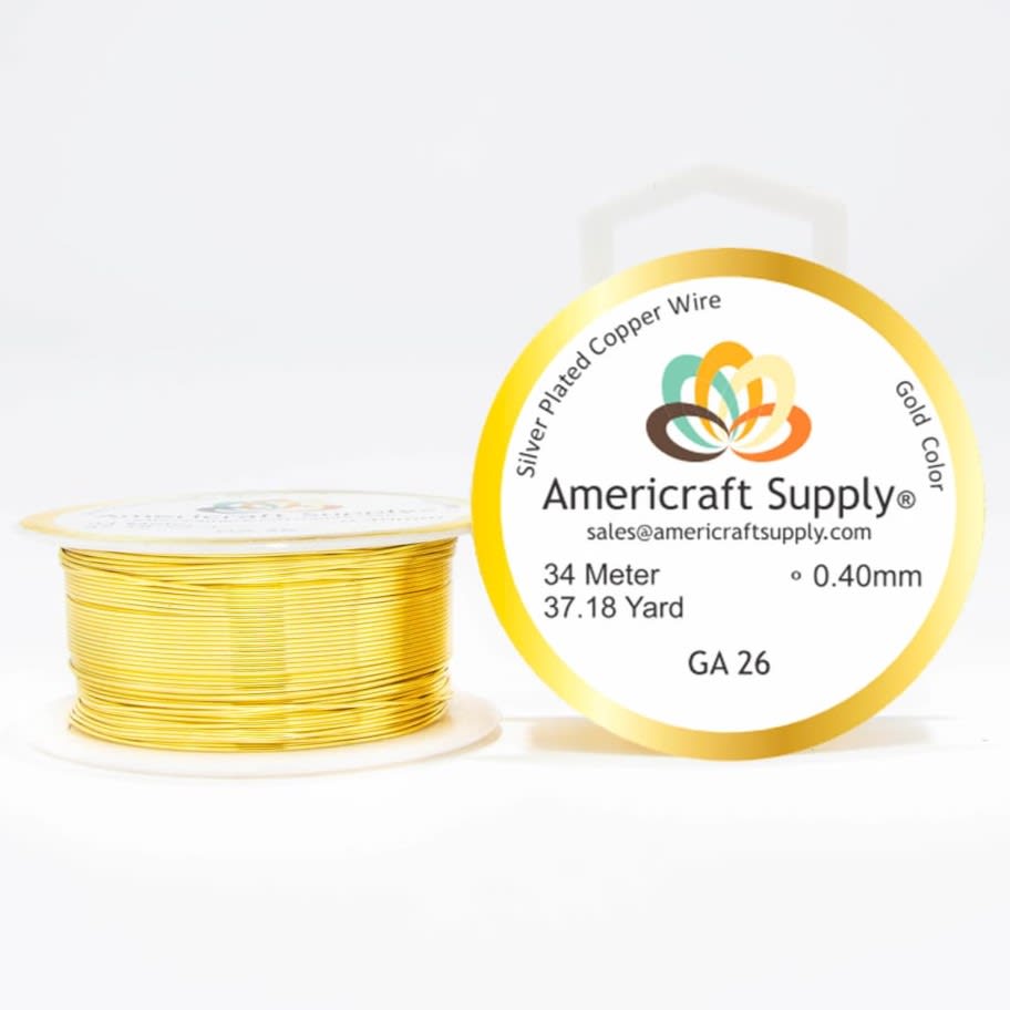 Alambre calibre 26 dorado Americraft Supply