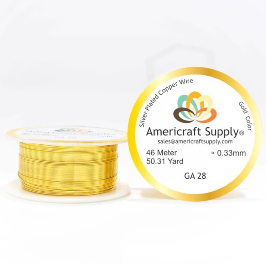 Alambre calibre 28 dorado Americraft Supply