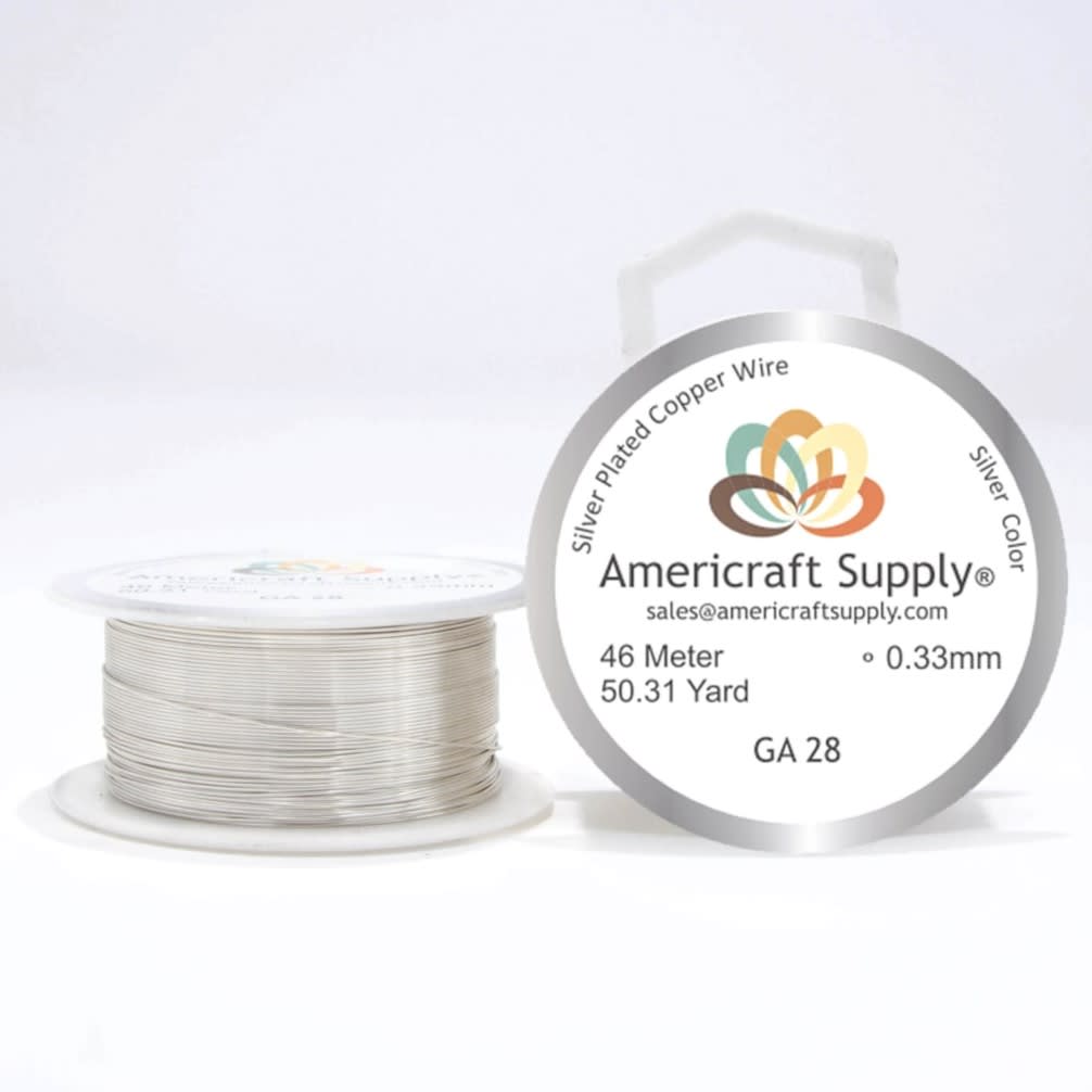 Alambre calibre 28 plateado Americraft Supply