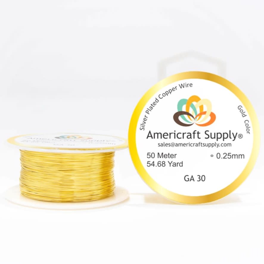 Alambre calibre 30 dorado Americraft Supply