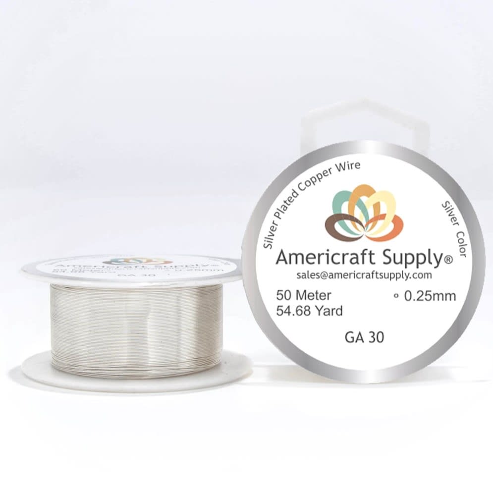Alambre calibre 30 plateado Americraft Supply
