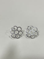 Base de aro Panal con argolla - bañada en plata