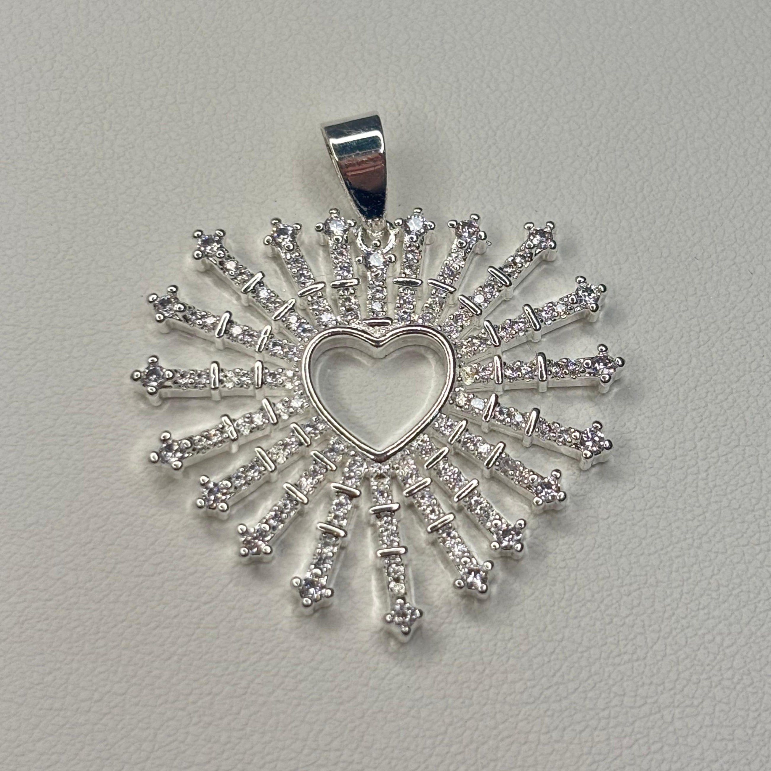 Colgante Corazón Brillante - Bañado en plata