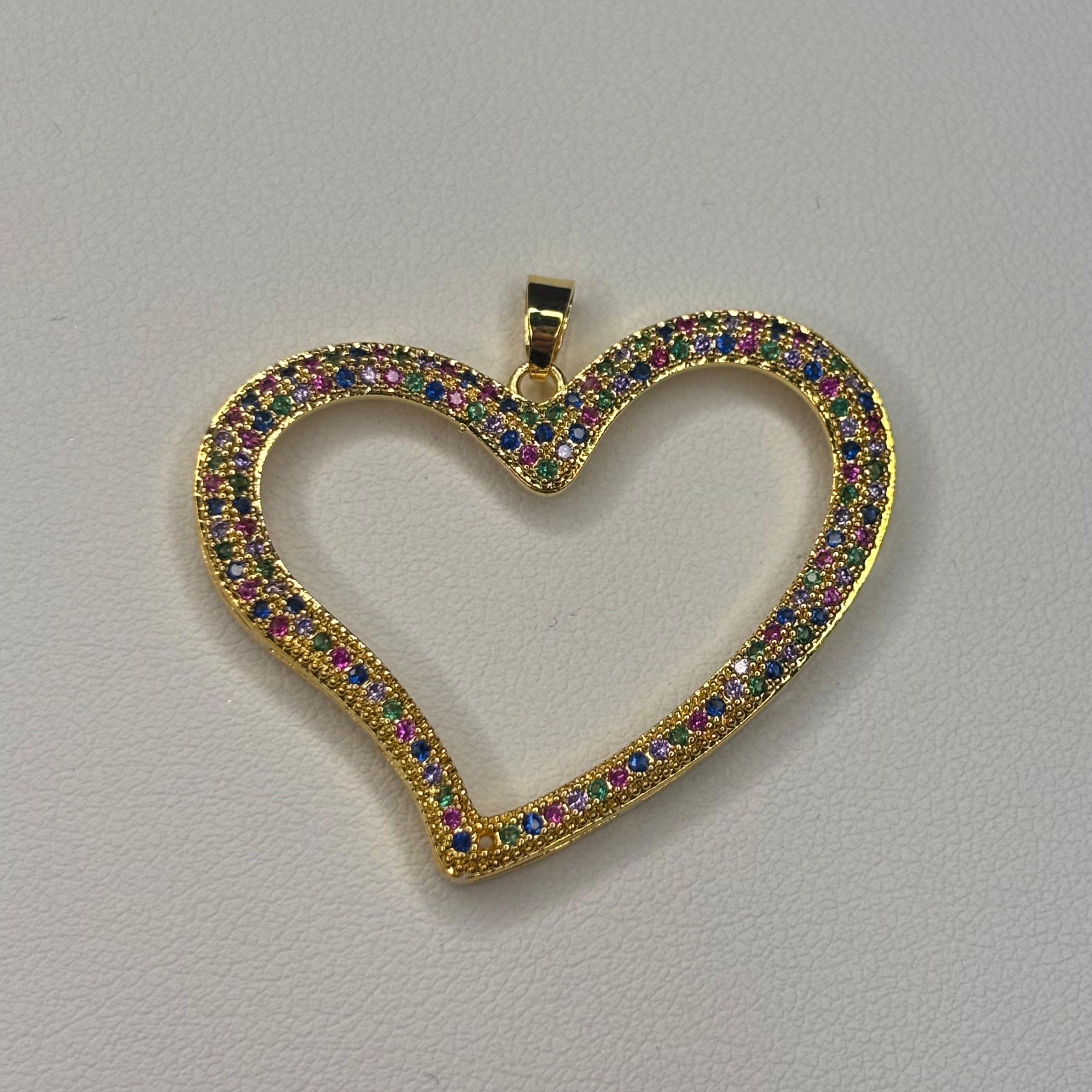 Colgante Corazón mix - Bañado en oro