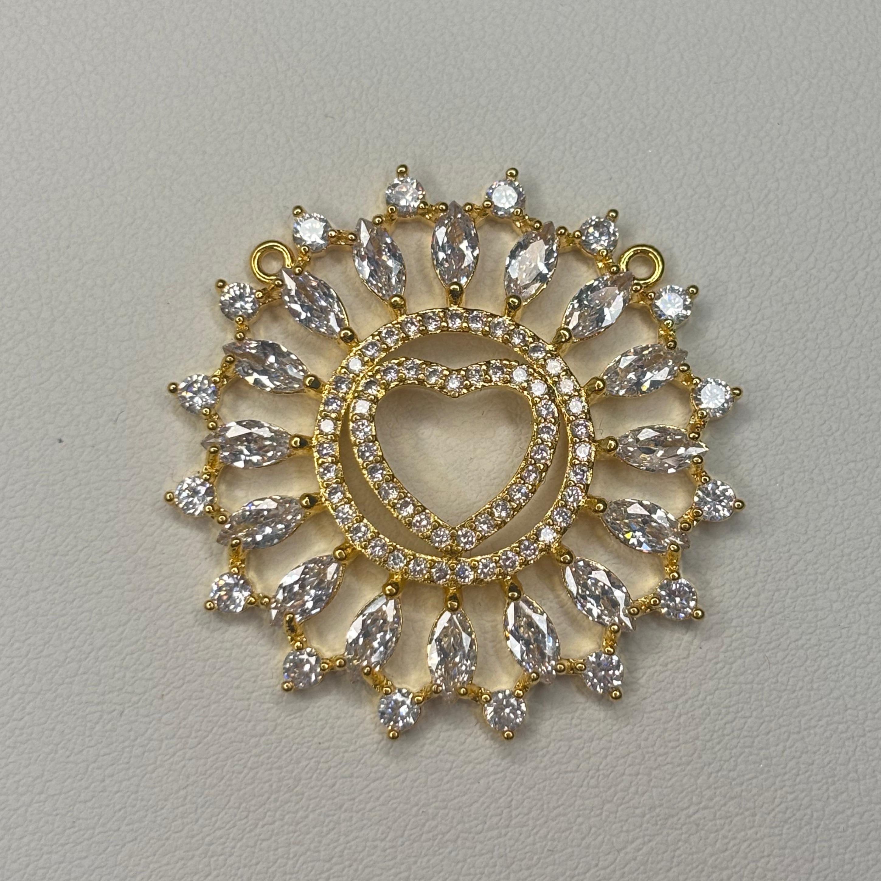 Colgante Corazón mix de colores - Bañado en oro