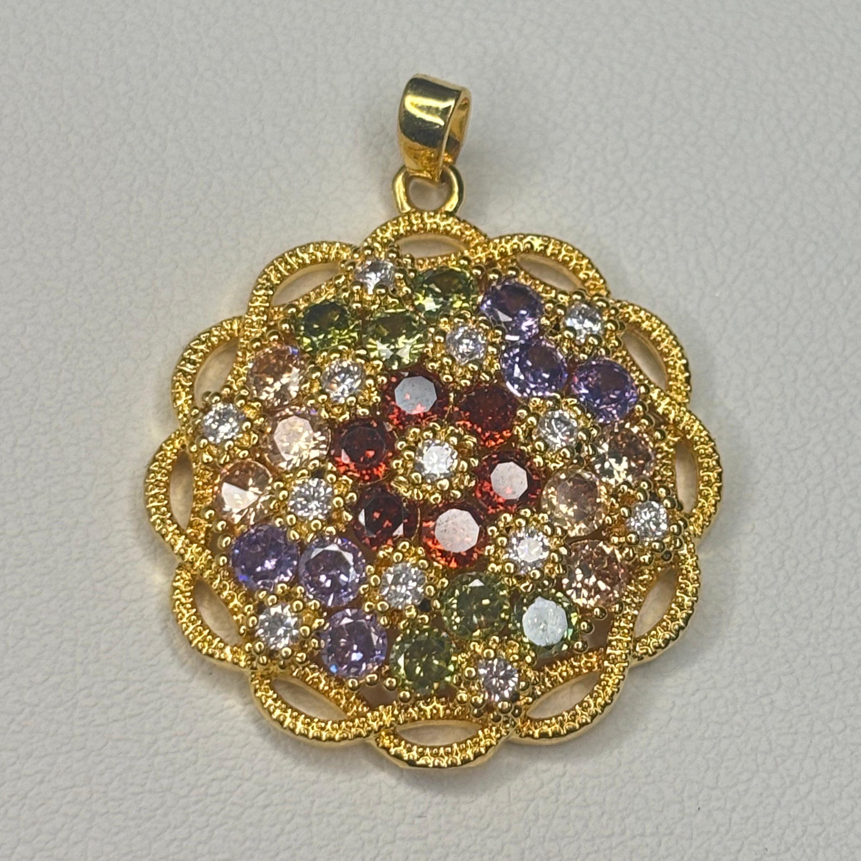 Colgante Flor Brillante mix - Bañada en oro