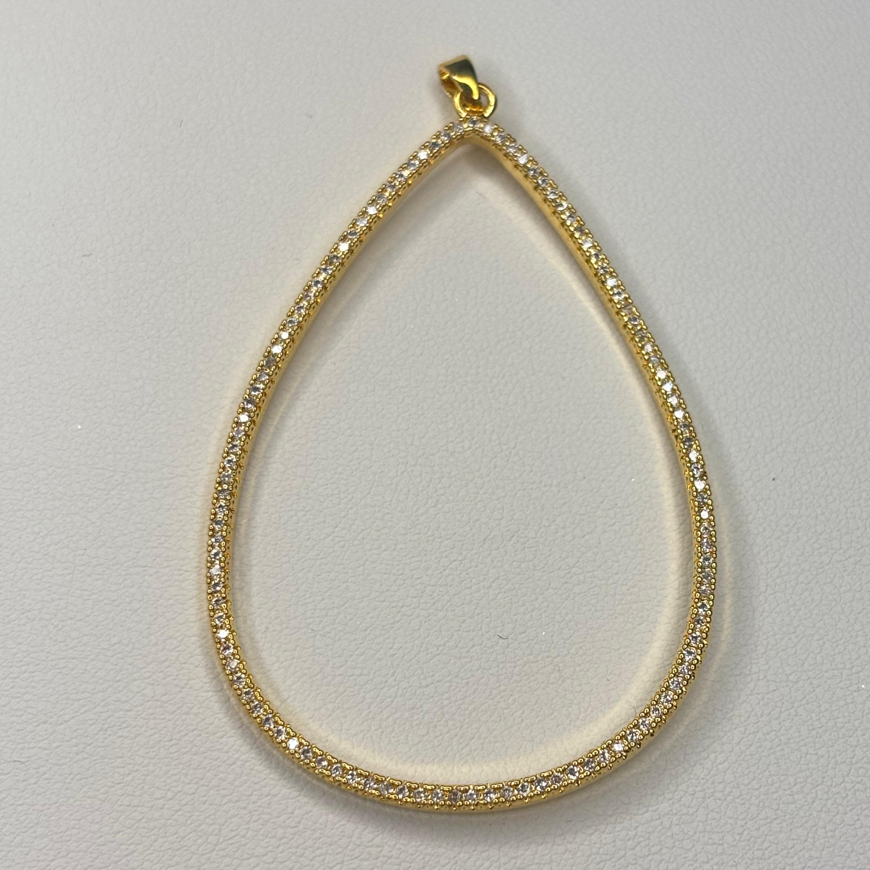 Colgante Gota Brillante - Bañada en oro