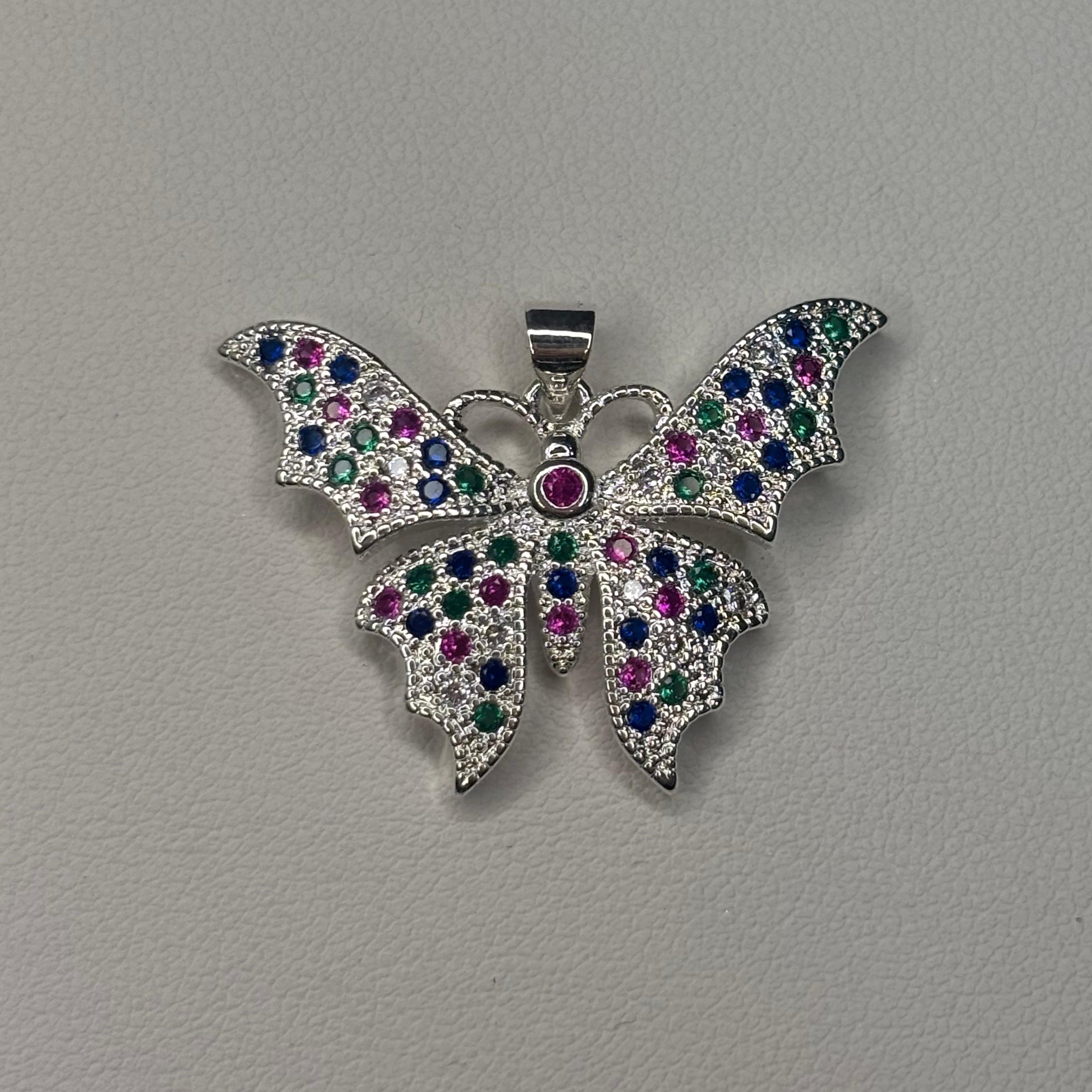 Colgante Mariposa Brillante - Bañada en plata