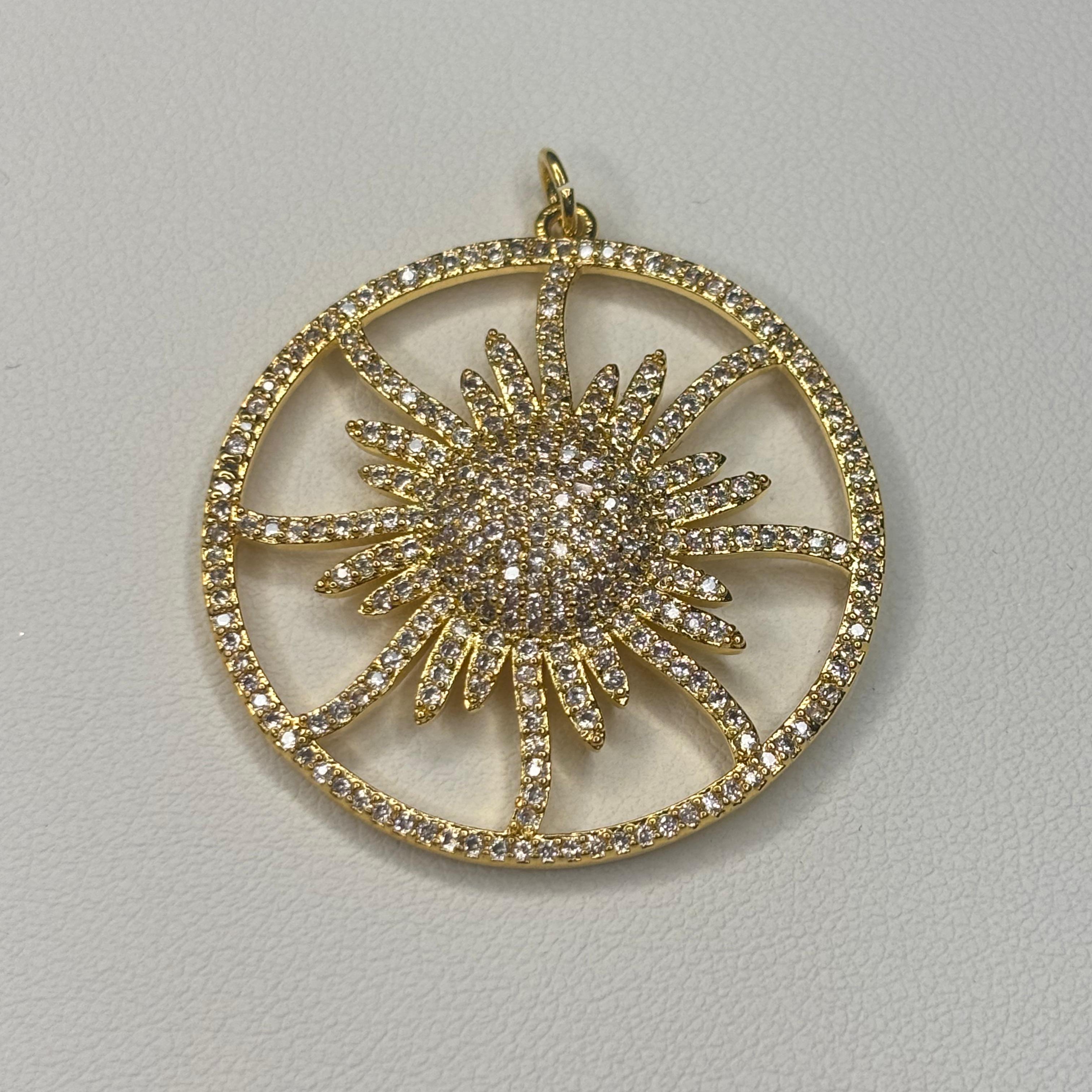Colgante Sol Brillante - Bañado en oro