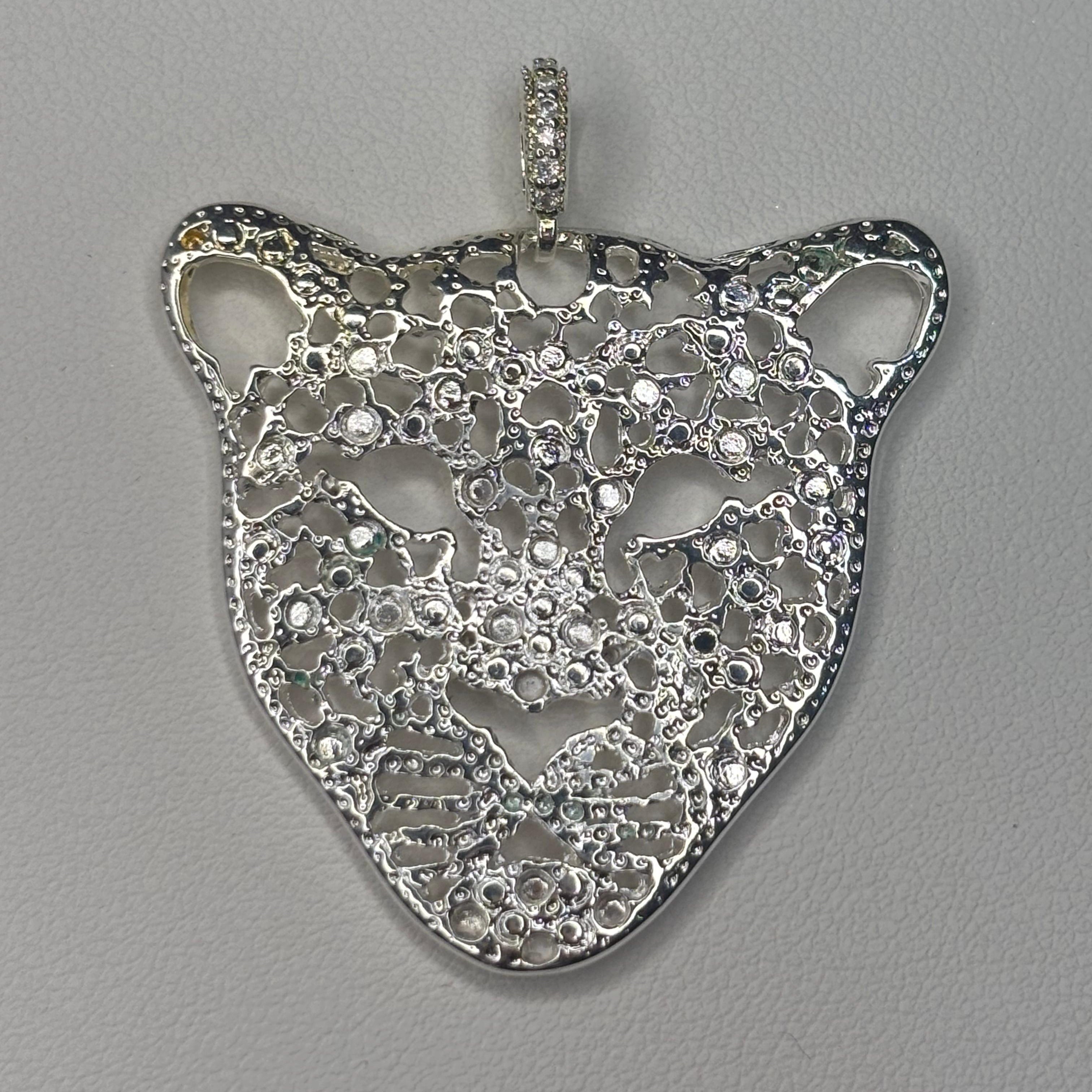 Colgante Tigre Brillante - Bañado en plata