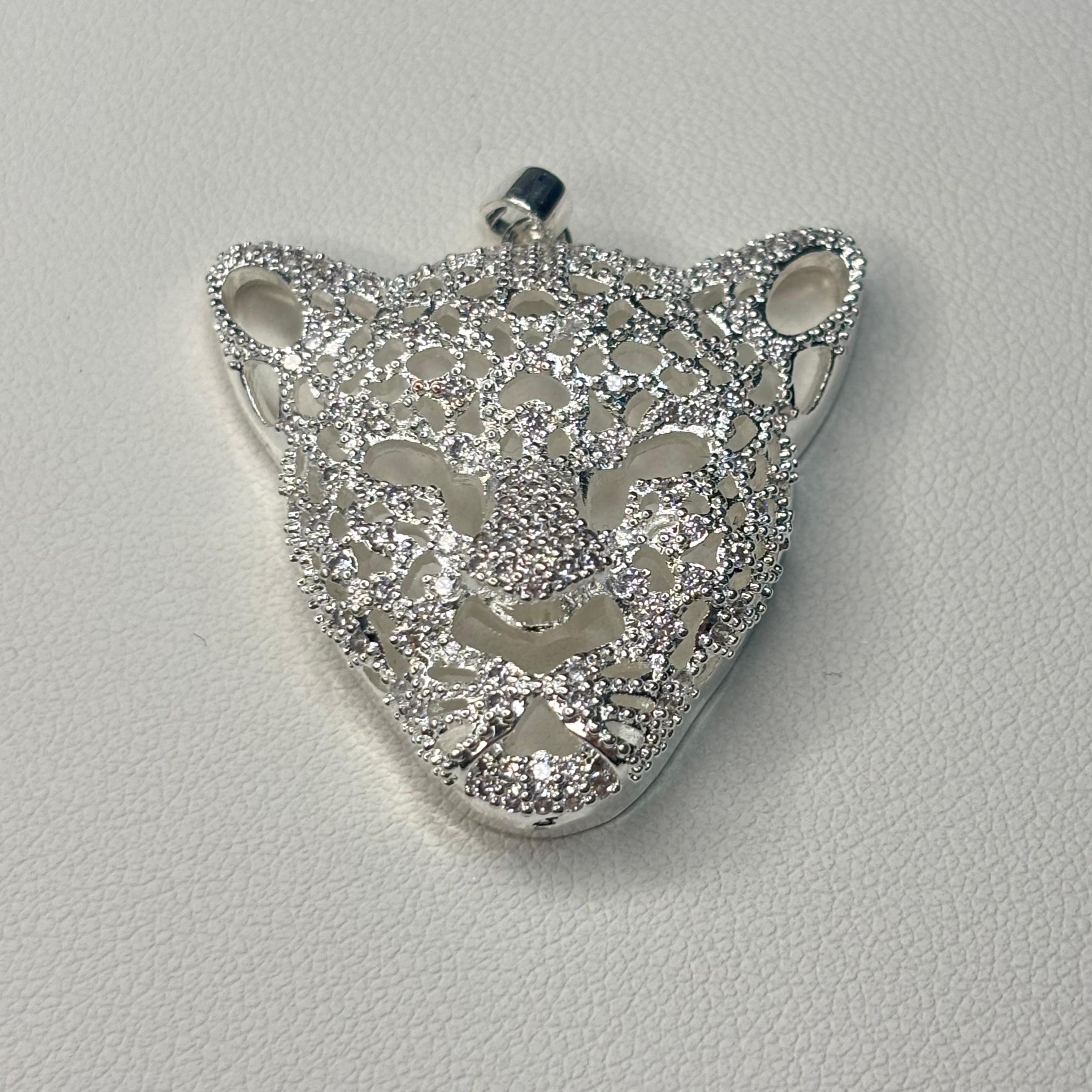 Colgante Tigre full Brillante - Bañado en plata