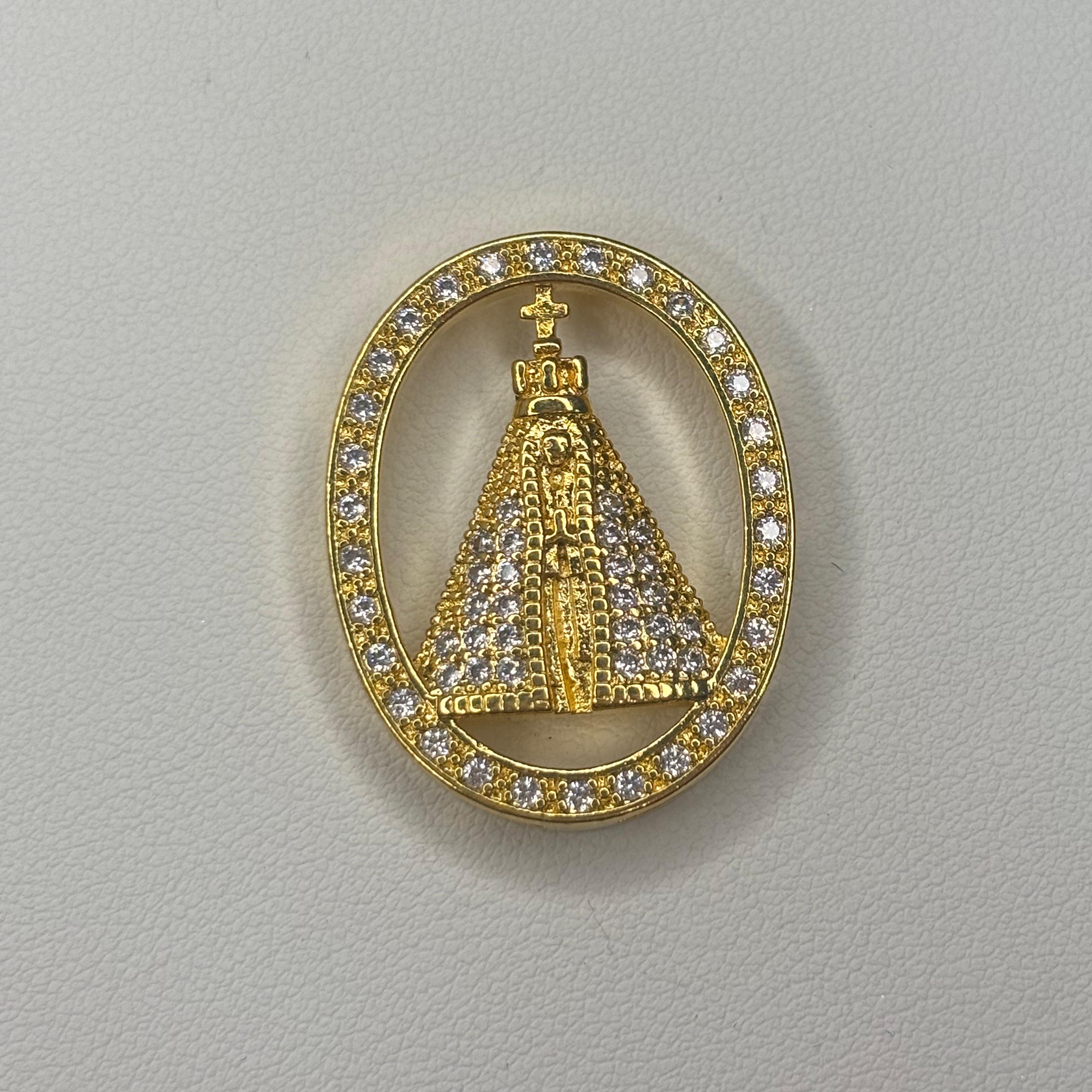 Colgante Virgen brillante - Bañada en oro