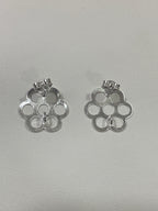 Base de aro Panal con argolla - bañada en plata