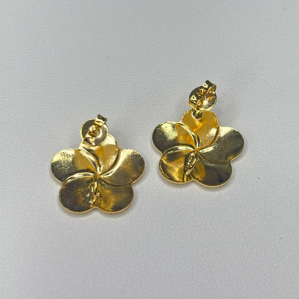 Base de Aro flor Sophia con argolla - Bañada en oro