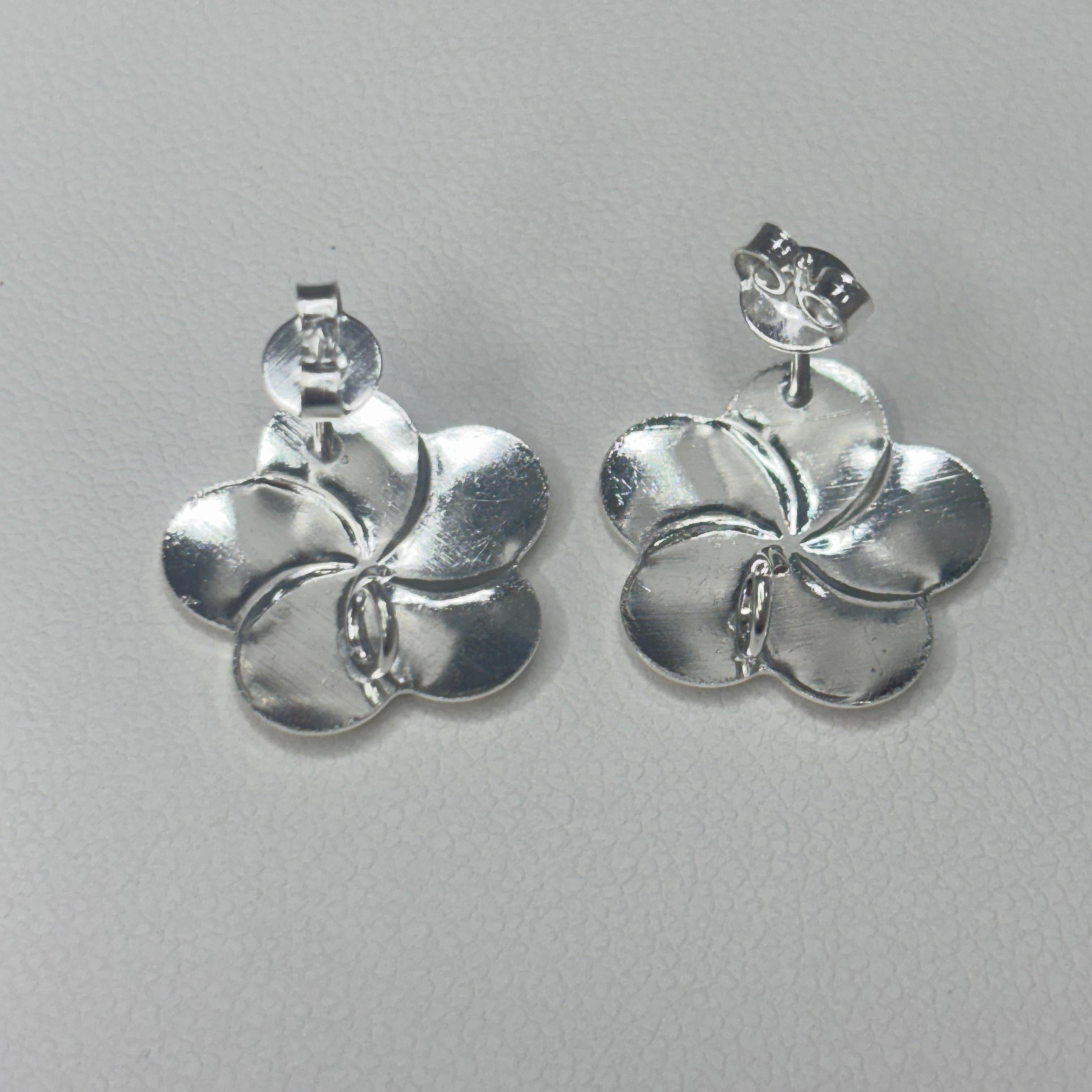 Base de Aro Flor Sophia con argolla  - Bañada en plata