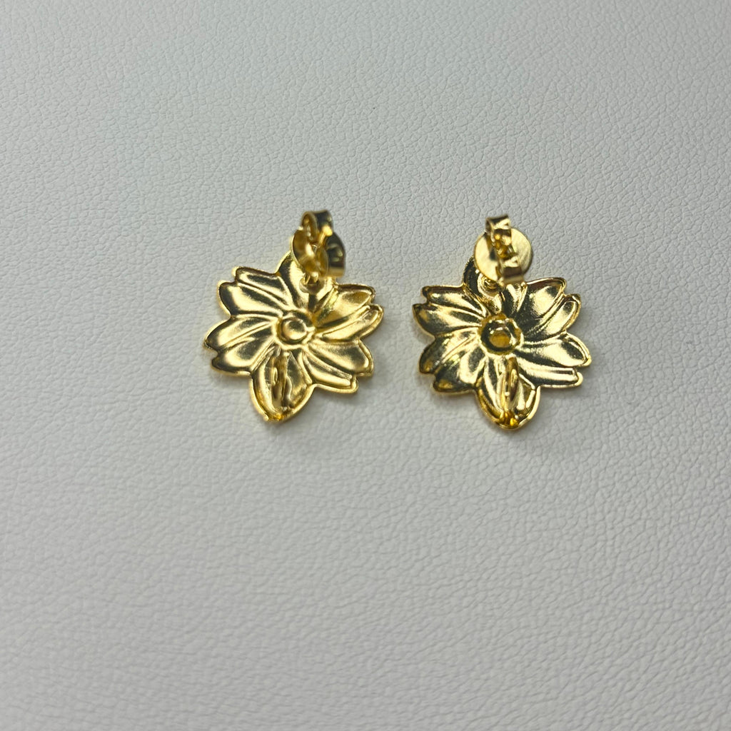 Base de Aro Flor Tamara con argolla - Bañada en oro