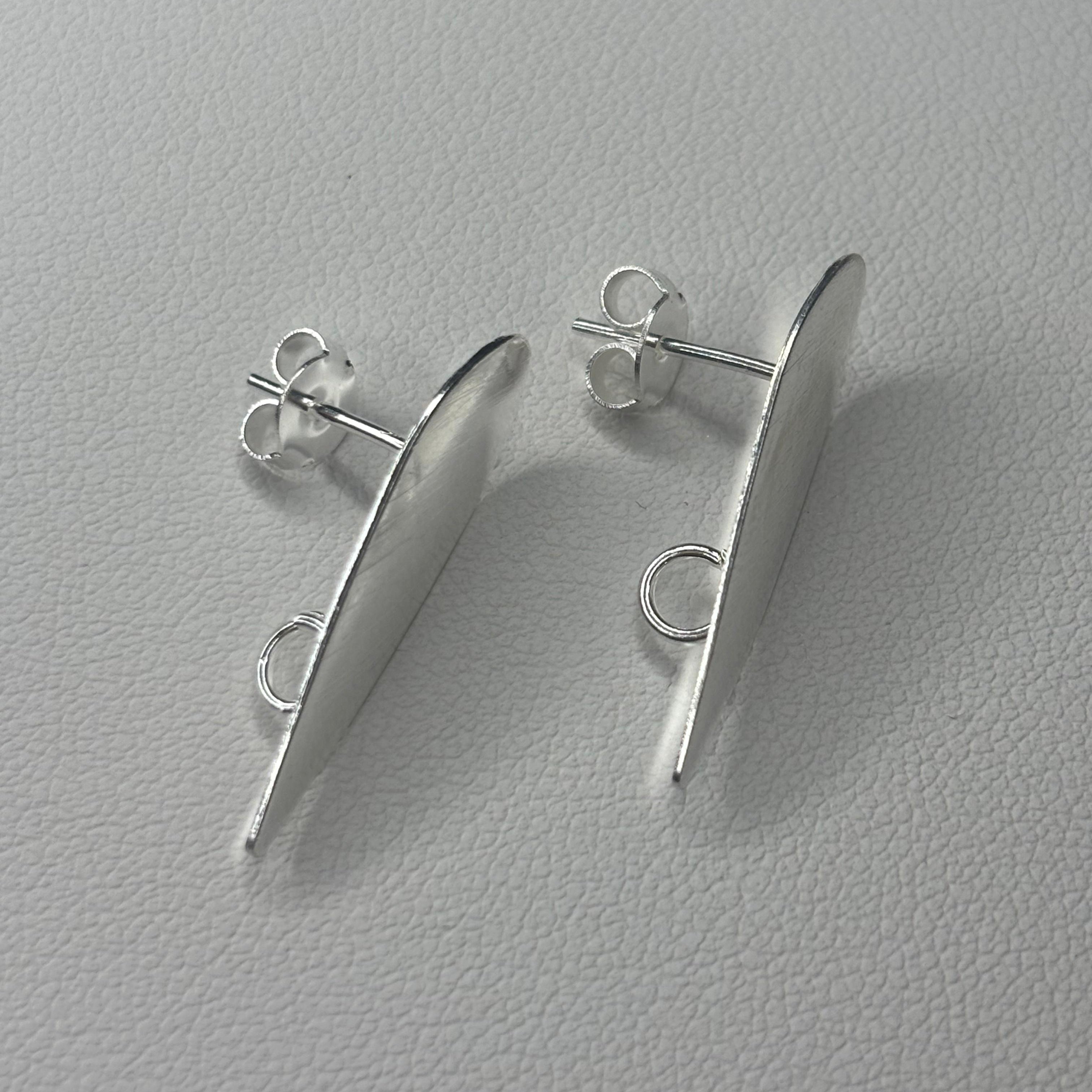 Base de Aro Gota Alargada con Argolla- Bañada en plata