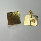 Base de Aro cuadrada con argolla - Bañada en oro