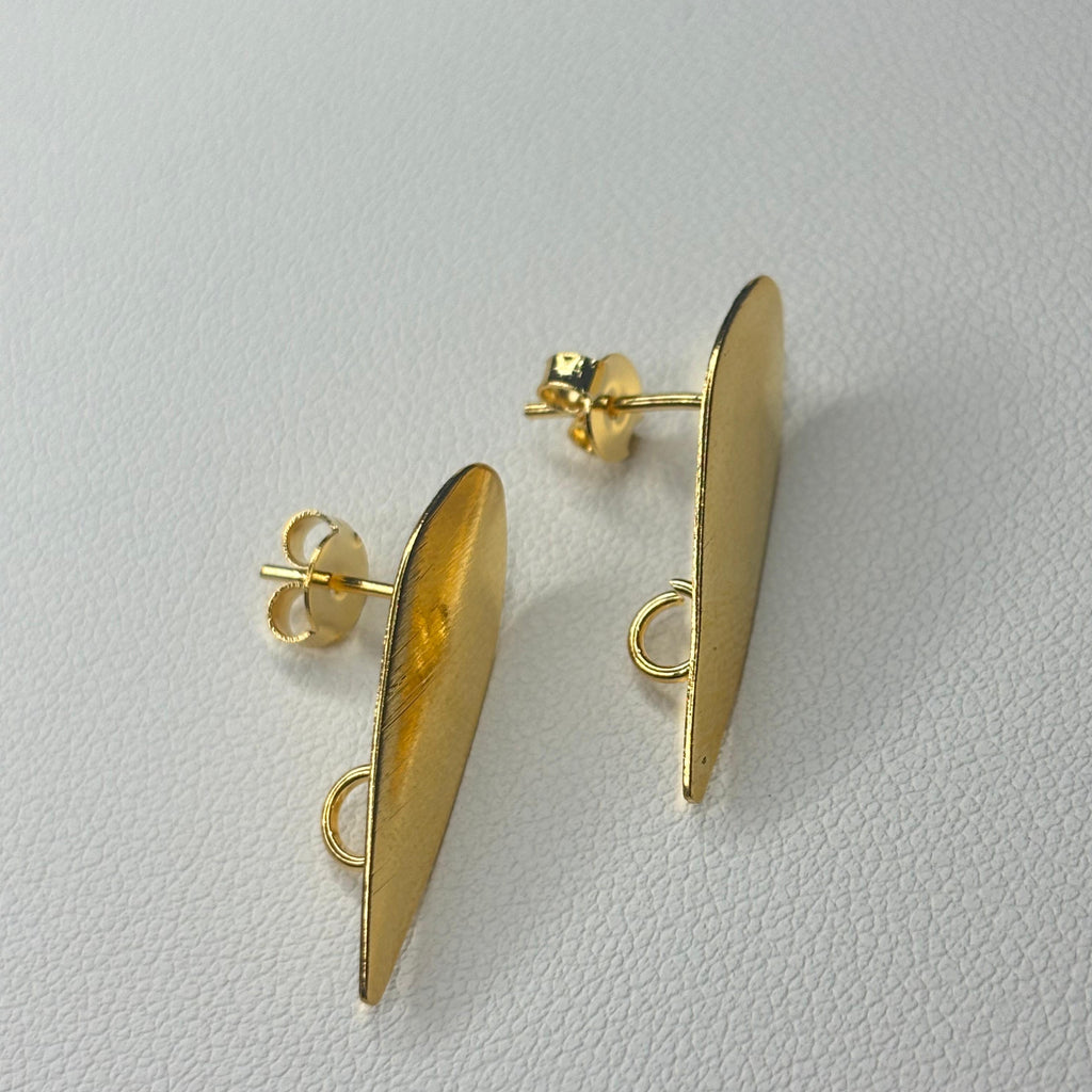 Base De Aro Alargada Fran con argolla - Bañada en oro