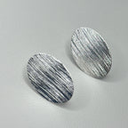 Base de Aro Ovalada Satinada con Argolla - Bañada en plata