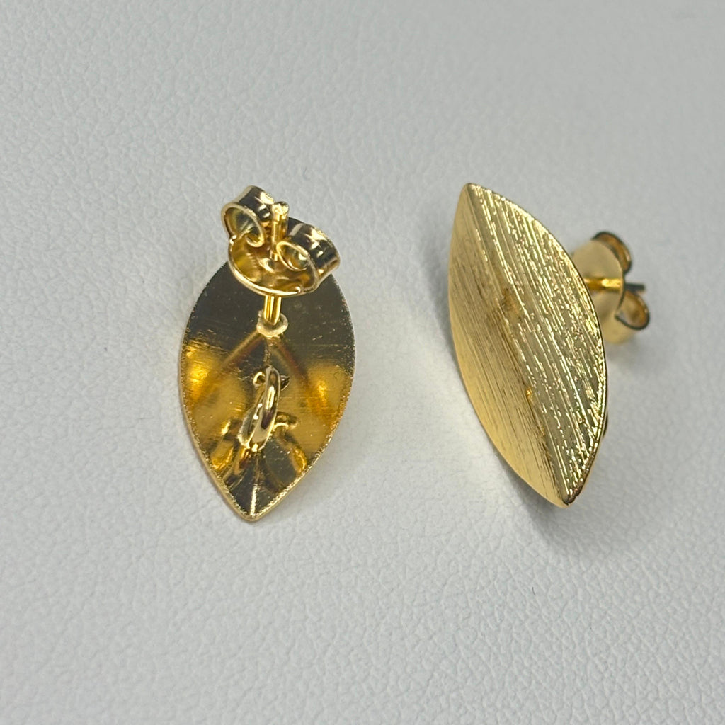 Base de Aro Hoja con Argolla - Bañada en oro