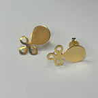 Base de Aro Flor Alessa con argolla - Bañada en oro