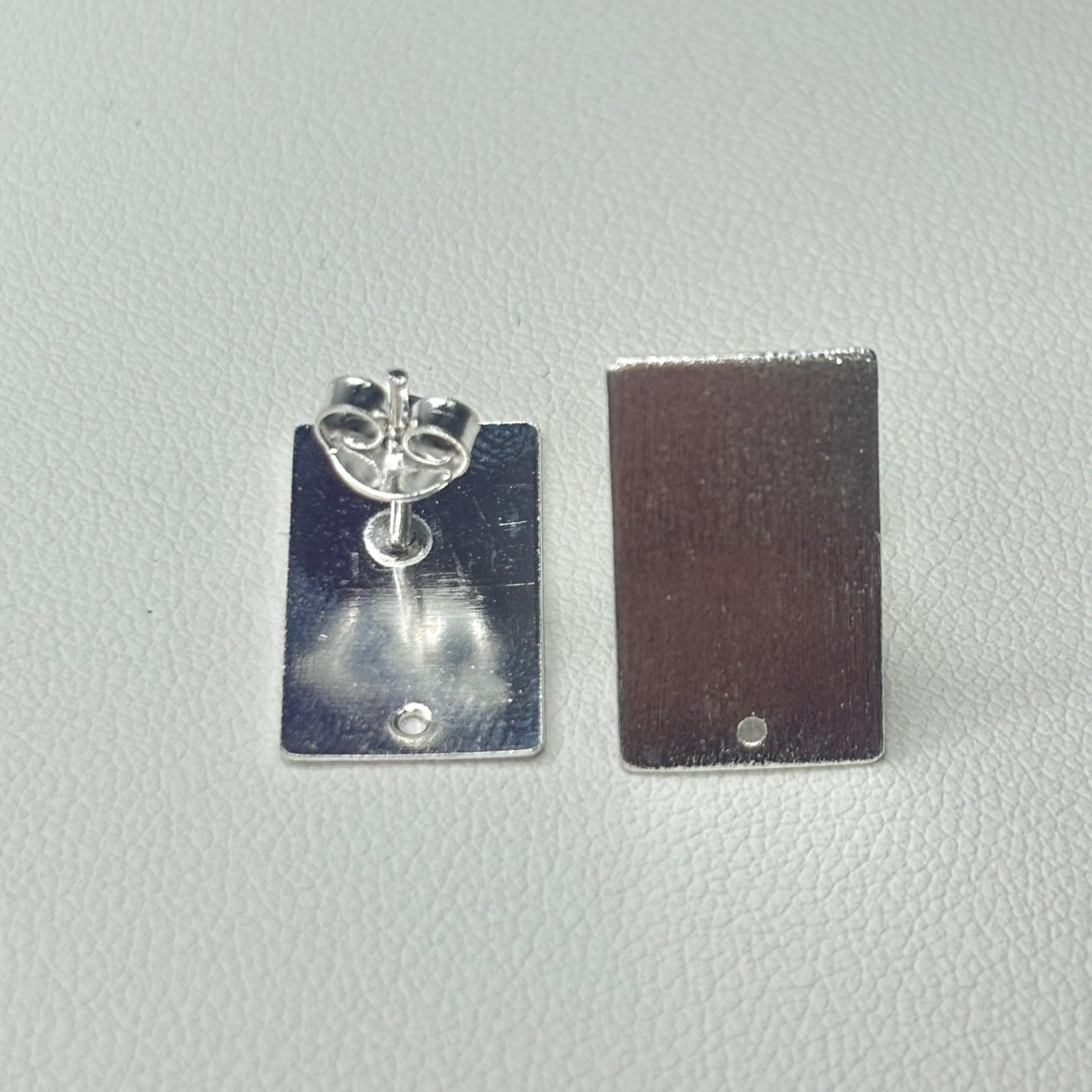 Base de Aro Rectangular Alicia - Bañada en Plata