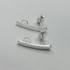 Base de Aro Palito con Argolla - Bañada en plata