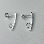 Base de Aro Palito con Argolla - Bañada en plata