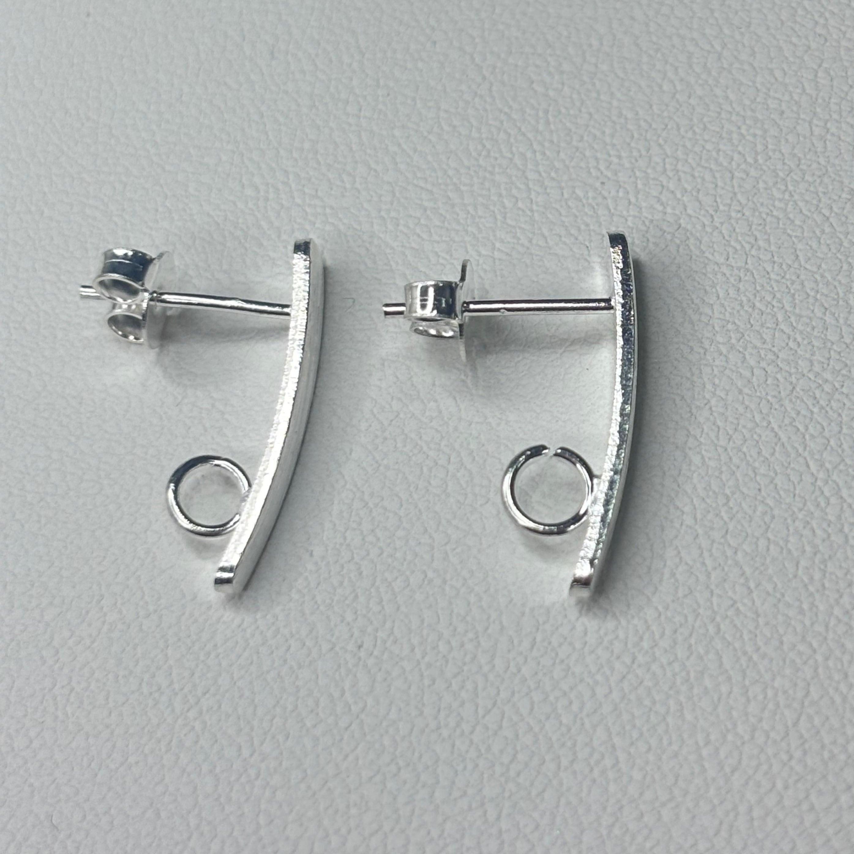 Base de Aro Palito con Argolla - Bañada en plata