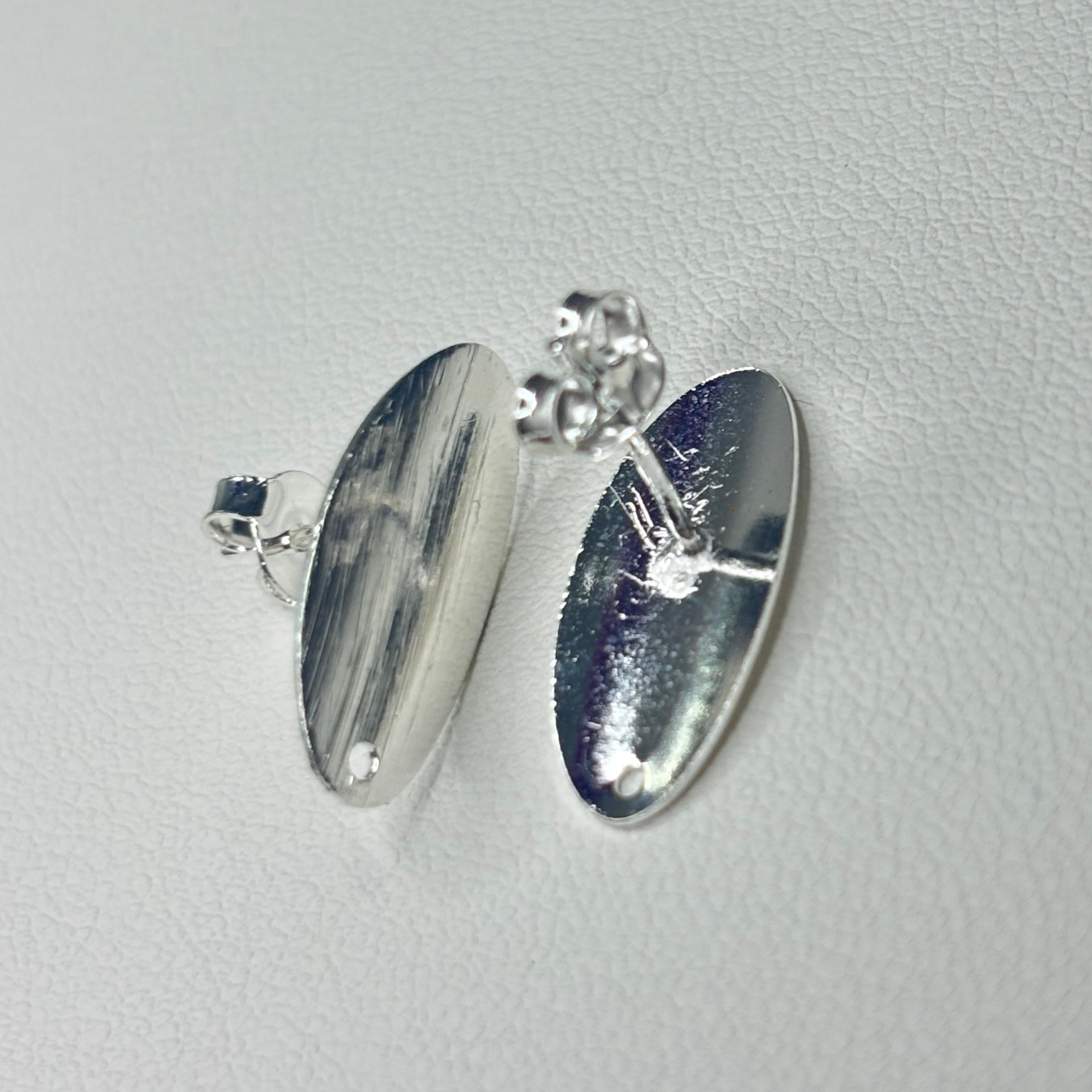 Base de Aro ovalada - Bañada en plata