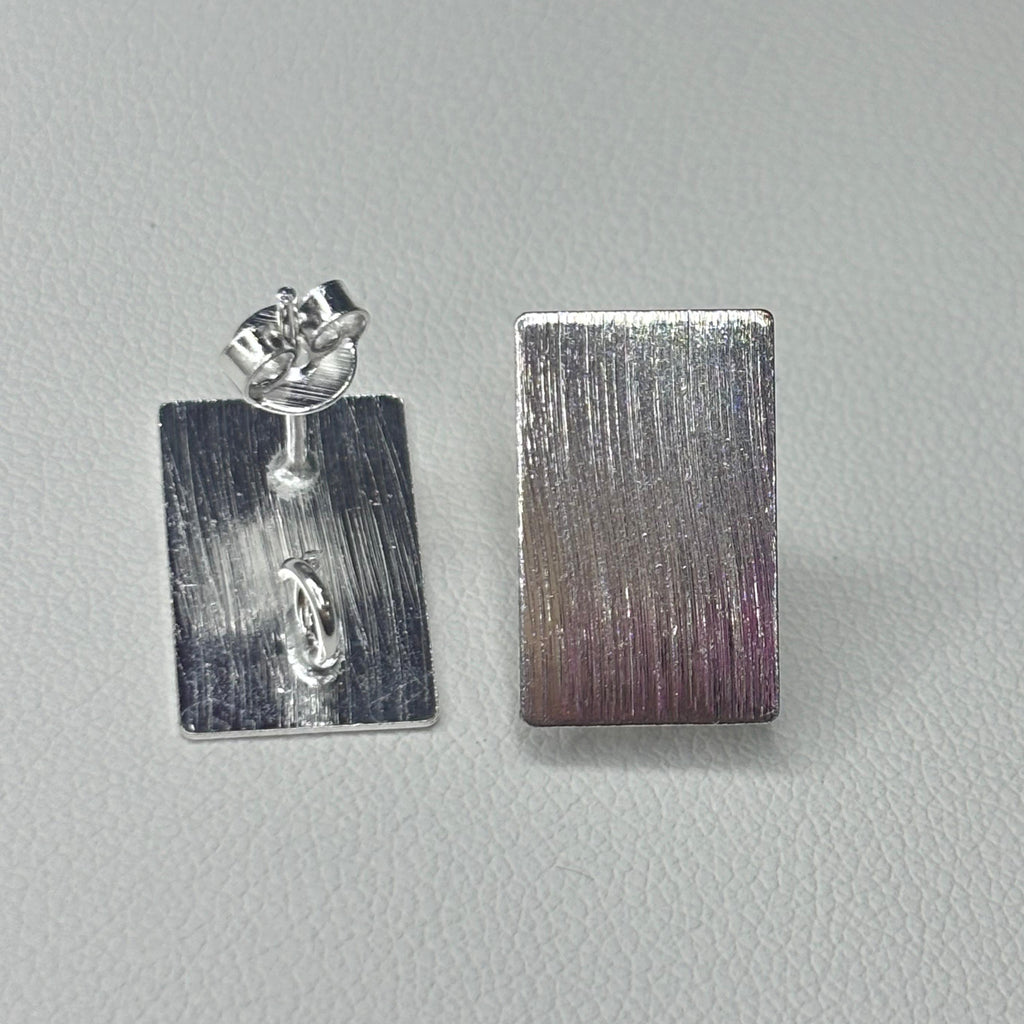 Base de Aro Rectángulo con Argolla  - Bañada en plata