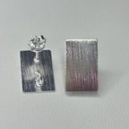 Base de Aro Rectángulo con Argolla  - Bañada en plata