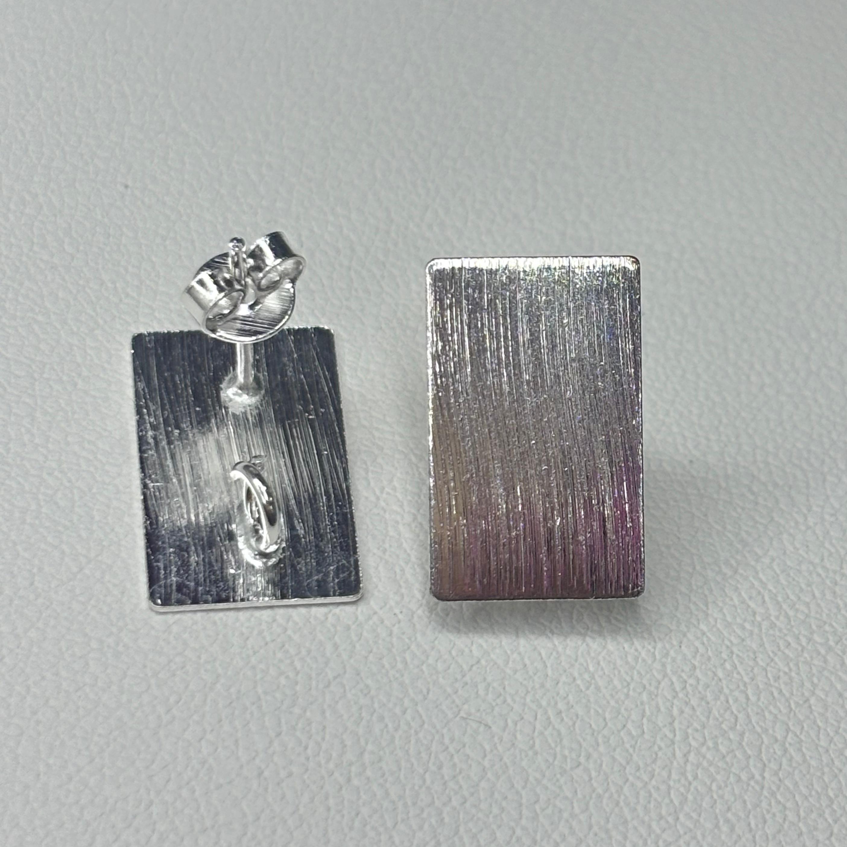 Base de Aro Rectángulo con Argolla  - Bañada en plata