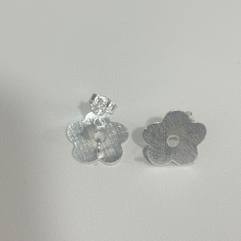 Base de Aro Flor Raquel con argolla - Bañada en plata