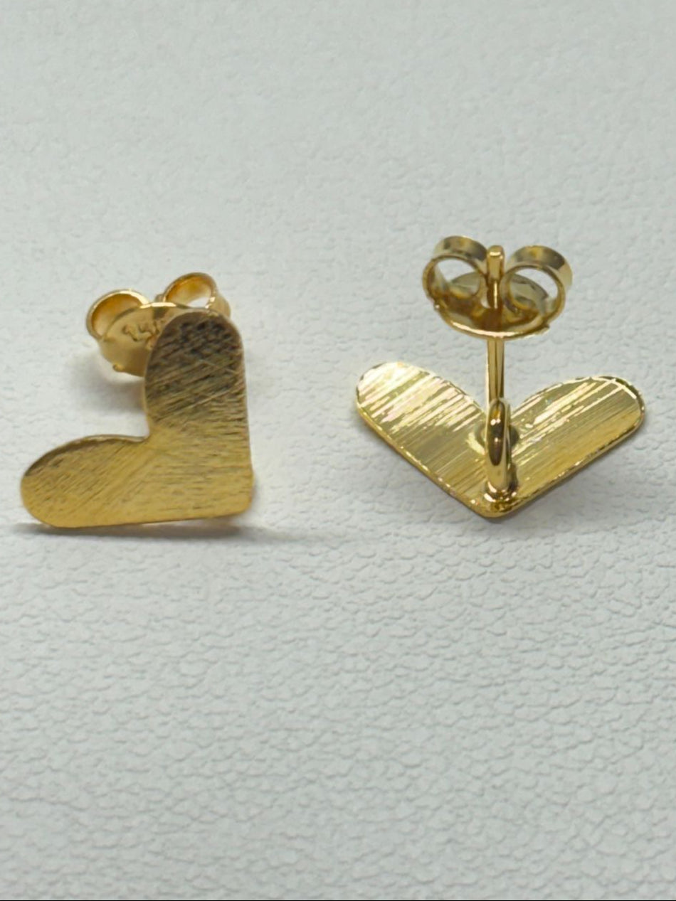 Base de Aro Corazón Ana con argolla - Bañada en oro