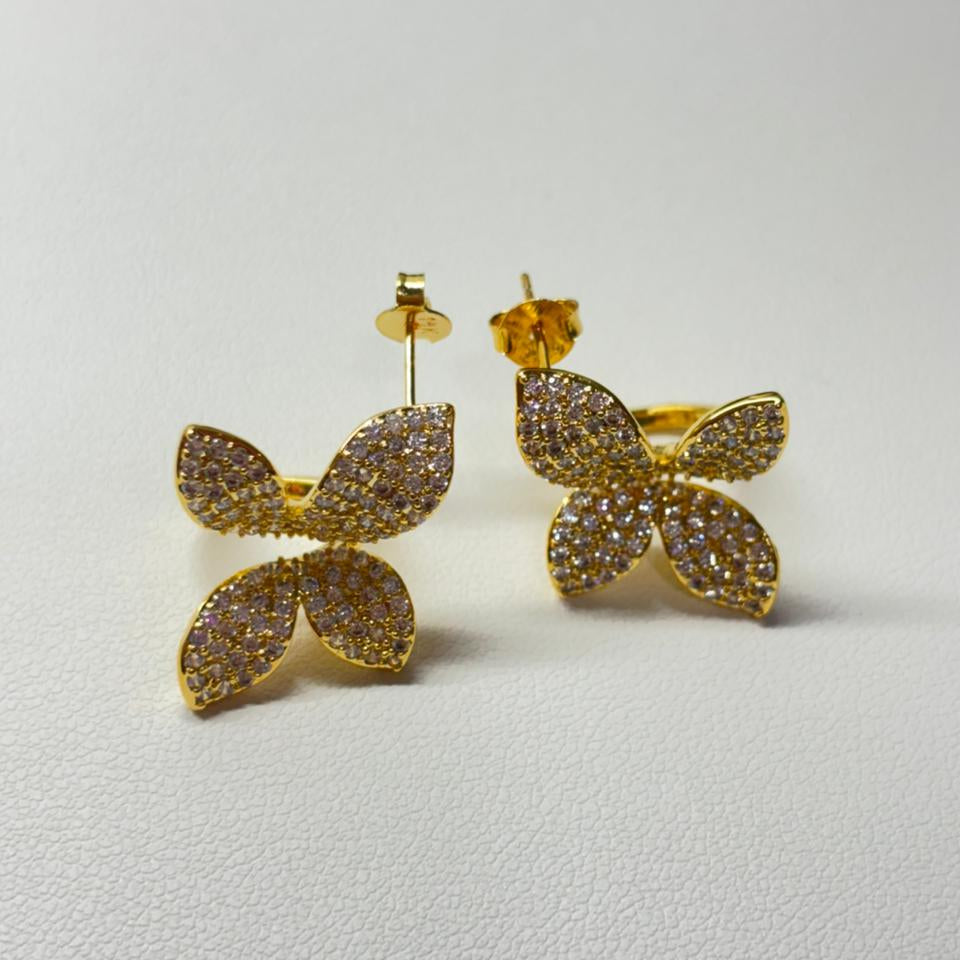 Aros Mariposas  - Bañadas en oro