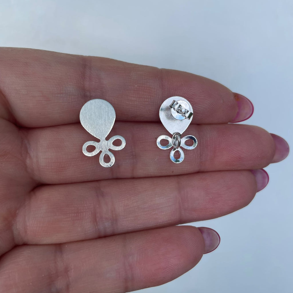 Base de Aro Flor Alessa con argolla- Bañada en plata BA67