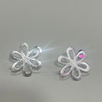 Base de Aro Flor Alicia con argolla - Bañada en plata